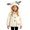 White, variant on Girls Winter Hooded Coat Bunny Ear Button Up Fuzzy Coat with Bag Cute Fuzzy Outerwear, Kids Long Sleeve Warm Fall Jacket White 0-1Years