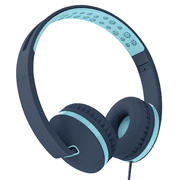 Seenda Kids Headphones for Girls Boys, Wired Kids Headphones with Microphone for School, Lightweight Foldable Stereo Bass Volume Control Kids Headphones for Cell Phone/Tablet/Laptop/MP3/4, Blue