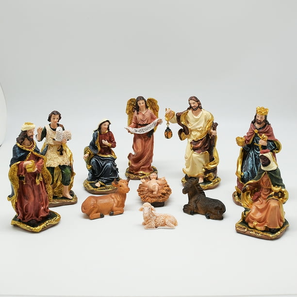 Christmas Nativity Set Scene Figures Polyresin Figurines Baby Jesus