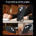 thumbnail image 5 of Allytechgroup Magnetic Case for iPhone 15, Built-in Invisible 360° Rotatable Kickstand, Compatible with MagSafe, PU Leather Slim Shockproof Protective Phone Case Cover, Black, 5 of 7