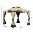 thumbnail image 2 of Dextrus10' x 10' Outdoor Gazebo for Patios, Double Roof Soft top Canopy Gazebo with Mosquito Netting and Curtains, Soft Fabric Top Garden Winds Tent ,Khaki, 2 of 5