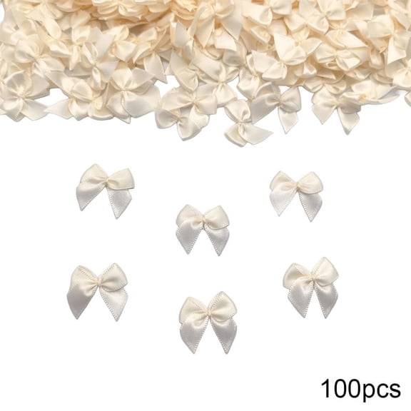 Mini Red Ribbon Bows, 100Pcs 1 Inch/2.5cm Tiny Ribbon Bows for Crafts
