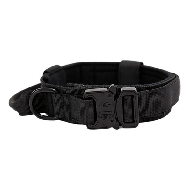 Correa pa perros Nylon Cómoda protección pa mascotas Negro L: 42-54 Yuyangstore Collar de perro