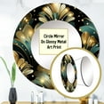 thumbnail image 3 of Designart "Glamorous Art Deco In Gold & Emerald I" Abstract Round Mirror Wall Decor Glam - Large Gold Round Bathroom Mirror - Round Mirror - 29" x 29", 3 of 6