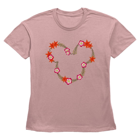 Women's Mickey & Friends Spring Orange Flowers Graphic T-Shirt