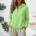 thumbnail image 6 of Vinsonshop Women's Quick Dry Sun Shirt UPF 50+ Lightweight Hoodie Jacket Long Sleeve Sun Protection Cover Up Outdoor Green 3XL, 6 of 8