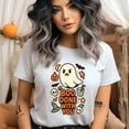 thumbnail image 2 of Boo Done With You Graphic Tee Funny Ghost Skull Pumpkin Shirt, Navy, Size 3XL, 2 of 6