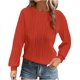 thumbnail image 2 of Ailaofu Womens Tops Trendy Dressy Casual Long Sleeve Crewneck Basic T Shirts Solid Loose Textured Blouses Outfits, 2 of 6
