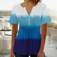 thumbnail image 2 of Blouses for Women Womens Printed V-neck Button Up Short Seeved Top, 2 of 4