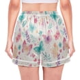 thumbnail image 2 of Women's Silk Pajama Shorts Pastel Butterfly Pajama Shorts Women's Casual Pajama Shorts with Pockets, 2 of 6