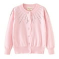 thumbnail image 6 of Girls' Rhinestone Knit Cardigan Round Neck Cotton Sweater Jacket, 6 of 17
