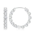 thumbnail image 2 of Angara Lab Grown Diamond Hoop Earrings in Platinum for Women - April Birthstone Jewelry | Prong Set 5.52ctw Lab Created Diamond Hoops, 2 of 7