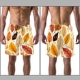 thumbnail image 3 of luoweisi Men's Beach Shorts Quick Dry Swim Trunks with Mesh Lining Thanksgiving Leaves L, 3 of 5