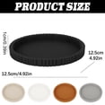 thumbnail image 3 of Round Decorative Tray,Non‑slip and Shatter‑proof Ribbed Coffee Table Tray Modern Bathroom Vanity Trays for Dresser,Jewellery,Toilet,Bedroom Kitchen Countertop,Candle Holder Storage Organizer (Black), 3 of 9
