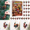 thumbnail image 3 of Rooster Themed Advent Calendar Ornament Set Featuring Santa Hat And Scarf Design For Festive Countdown Celebration With 24 Unique 2D Decorative, 3 of 6