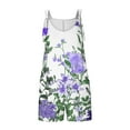 thumbnail image 5 of Aueoeo Rompers for Women Summer Casual Trendy Flower Printed Sleeveless Shorts Jumpsuits Loose Strap Jumpsuits with Pockets Purple L, 5 of 6