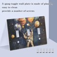 thumbnail image 3 of Yayeee Toggle Light Switch Wall Plate 2-Gang 4.56"x4.48" Decorative Outlet Cover, Watercolor Astronaut, 3 of 7