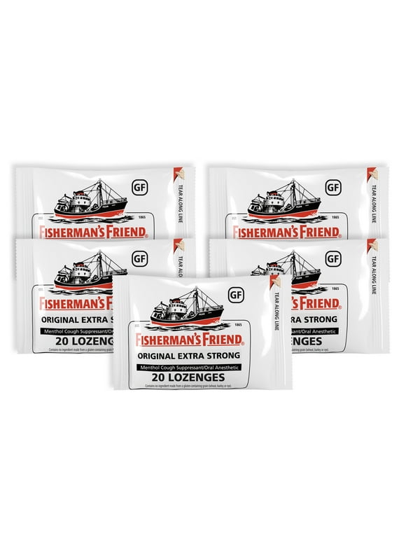 Fisherman's Friend Cough Suppressant & Sore Throat Lozenges, Original Extra Strong, Menthol, 100 Ct