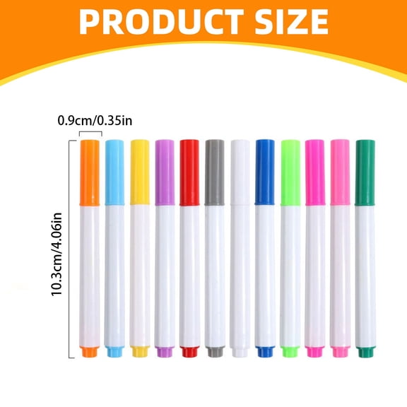 Dry Erase Whiteboard Marker Pens, 24-Pack 4-Inch Assorted Colors, Vibrant Liquid Chalk Markers for Office Stationery, MELF