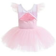thumbnail image 7 of HWJAD Little Girl's Fly Sleeveless Ballet Dance Dress 3-9Y Kids Bodysuit Tutu Tulle Skirts Birthday Princess Dresses, 7 of 7