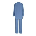 thumbnail image 6 of Besolor 2 Piece Fall Outfits for Women Long Sleeve Button Side Slit Tops Loose Long Pants Sets Loungewear with Pockets, 6 of 7