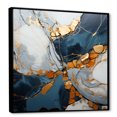 thumbnail image 2 of Designart "Marble Ink Art in Gold and Blue III" Abstract Framed Wall Art - Gold Abstract Liquid Ink Living Room Framed Canvas Art, 2 of 6