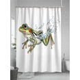 thumbnail image 5 of Fsddascl Vintage Frog Shower Curtain Set - 36" x 78" Washable Bathtub Curtain with 12 Hooks, Water Surface Motif Animals Artwork Waterproof Fabric Stall Shower Curtains for Bathroom/Bathtub Décor, 5 of 6