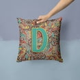 thumbnail image 2 of Letter D Retro Tribal Alphabet Initial Fabric Decorative Pillow, 2 of 4