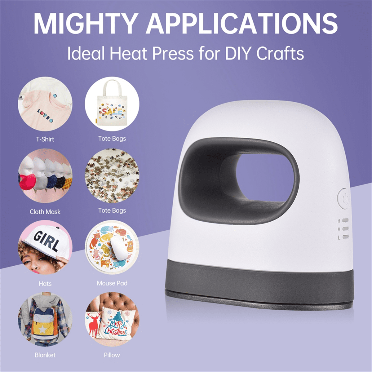 Mini -Shirt Printing Easy Heating Transfer Iron Machines for Clothes DIY Home,US Plug