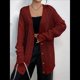 thumbnail image 5 of Cárdigan de Punto para Mujer, Larga, Abierto, con Botones, Suéter de Punto Vino Tinto XL, 5 of 7