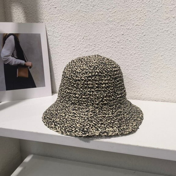 SikaFu Summer Straw Hat For Women Wide Brim Floppy Panama Sun Hats Female Lady Sunshade Caps Outdoor UV Protect Foldable Beach Sun Cap