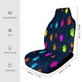 thumbnail image 2 of Colorful Paw Prints Pattern Set of 2Pcs Car Seat Covers Easy Clean Automobile Seat Protector Car Interior Accessories, 2 of 6