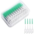 thumbnail image 1 of 160 paquetes de cepillos interdentales, cepillo de hilo dental, cepillo interdental adaptable, palillo de hilo dental de doble propósito, limpieza bucal portátil (verde), 1 of 5
