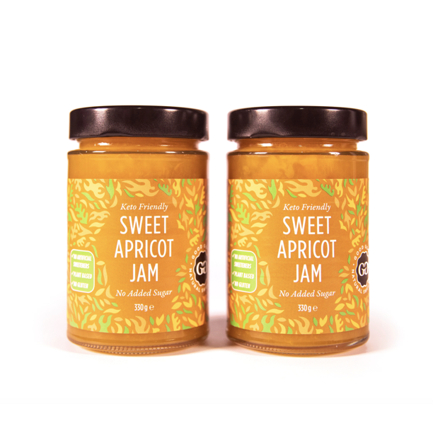 Good Good KetoFriendly Sweet Apricot Jam, 12 oz (2 Pack) No Added