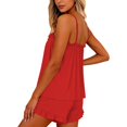 thumbnail image 4 of Endives Womens Cami Pajama Sets Home Wear Low Cut Tank Top and Shorts Set Solid Color 2 Piece Pajamas Sets Camisole Lounge Set Sleepwear, 4 of 5