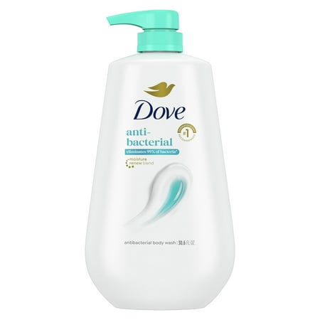 Dove Body Wash For Women Antibacterial Protects From Dryness All Skin, 30.6 Oz With Pump