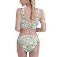 thumbnail image 3 of Picia Daisies Flowers Women's High Waisted Bikini Scoop Neck Swimsuit Two Pieces Bathing Suit-Small, 3 of 8