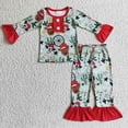 thumbnail image 1 of Venta al por mayor de pijamas de árbol de pastel de Feliz Navidad para niños, conjunto de manga larga azul para bebés, pantalones para niños, ropa de dormir para niños pequeños, ropa de dormir, 1 of 2