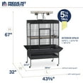 thumbnail image 6 of Prevue Pet Products Signature Select Series Wrought Iron Bird Cage Black Hammertone, 6 of 10