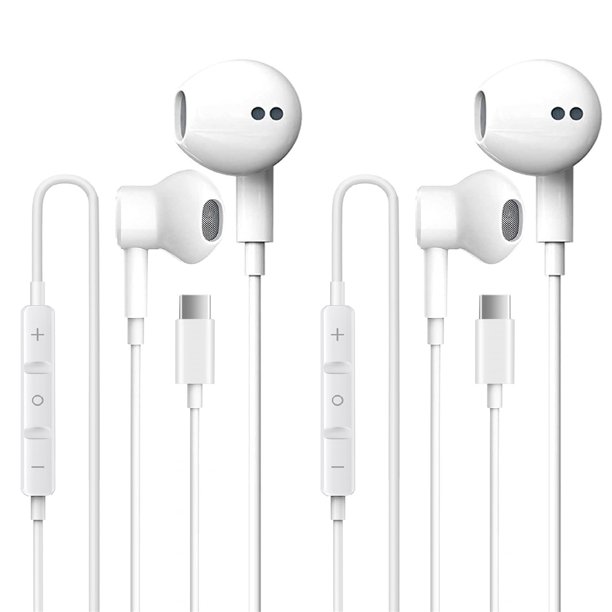 Auriculares Nvnceiw USB C para iPhone 15 con micrófono, paquete de 2