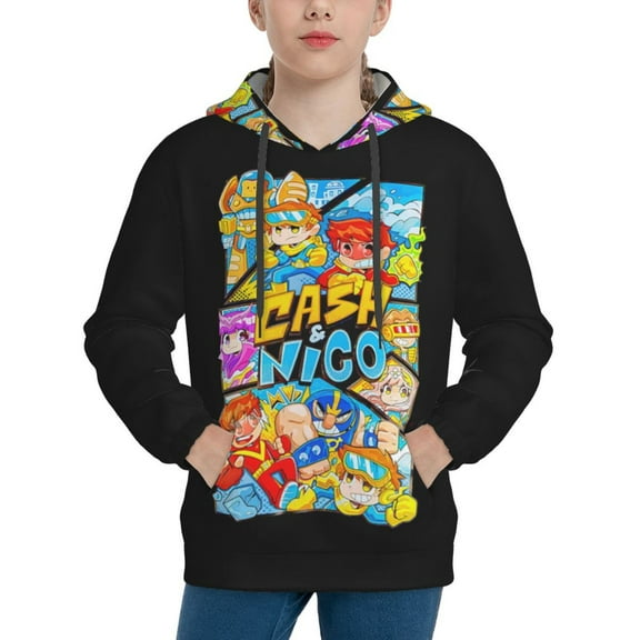 Cash and Nico Teen Hoodies Sweatshirts Pullover Long Sleeves Hooded Graphic Hoodie for Boys Girls