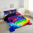 thumbnail image 3 of Castle Fairy Kids Children Ombre Gamer Twin Comforter Sets,Rainbow Gradient Bedding Set, 3 of 8