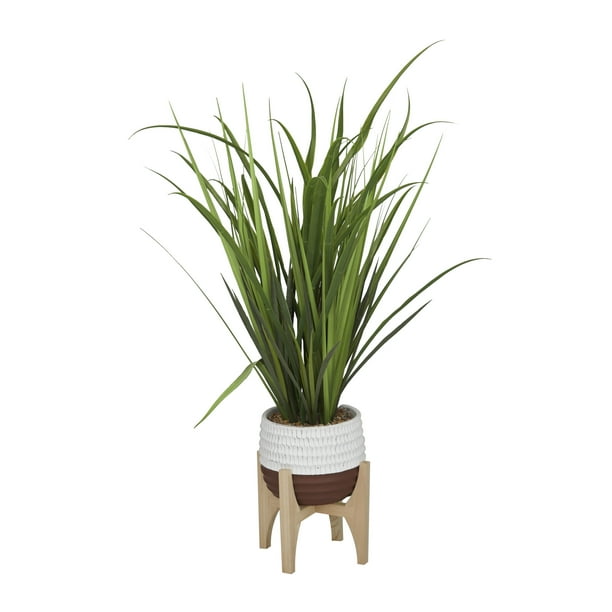 The Novogratz 35" Tall Artificial Grass Plant in Realistic Leaves and