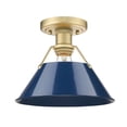 thumbnail image 2 of 3306-FM BCB-NVY-Golden Lighting-Orwell - 1 Light Flush Mount 8 Inches Tall and 10 Inches Wide-Brushed Champagne Bronze Finish-Matte Navy Shade Color, 2 of 3