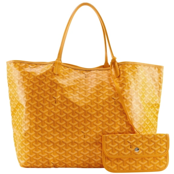 Pre-Owned Goyard Saint Louis GM Tote Bag, PVC Coated Canvas, Made in France, Yellow, A4 Size,...