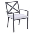 thumbnail image 1 of Pemberly Row Chaises de Salle à Manger d'Extérieur à Dossier Croisé en Noir/gris (Ensemble de 2), 1 of 18
