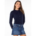 thumbnail image 3 of Celebrity Pink Women's and Women's Plus Mockneck Button Front Cardigan, Sizes XS-4X, 3 of 14