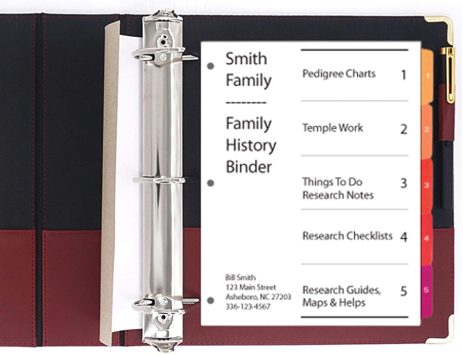 Buy Family History Binder, Burgundy Padded PVC Slant DRing, Genealogy