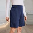 thumbnail image 7 of SwiftWear Women's Summer Casual Dressy Pleated Shorts with Elastic Waistband & Button Front High Waisted Knee Length Shorts for Daily Office, 7 of 7