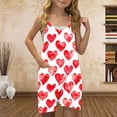 thumbnail image 2 of Zpanxa Girls Shorts Polyester Spandex Print Pattern Sleeveless Overalls with Pockets 11-12 Years, 2 of 5